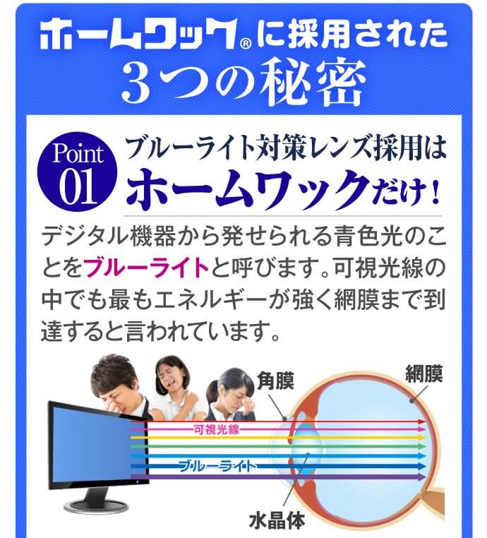 子供も安心なブルーライト対策レンズ採用