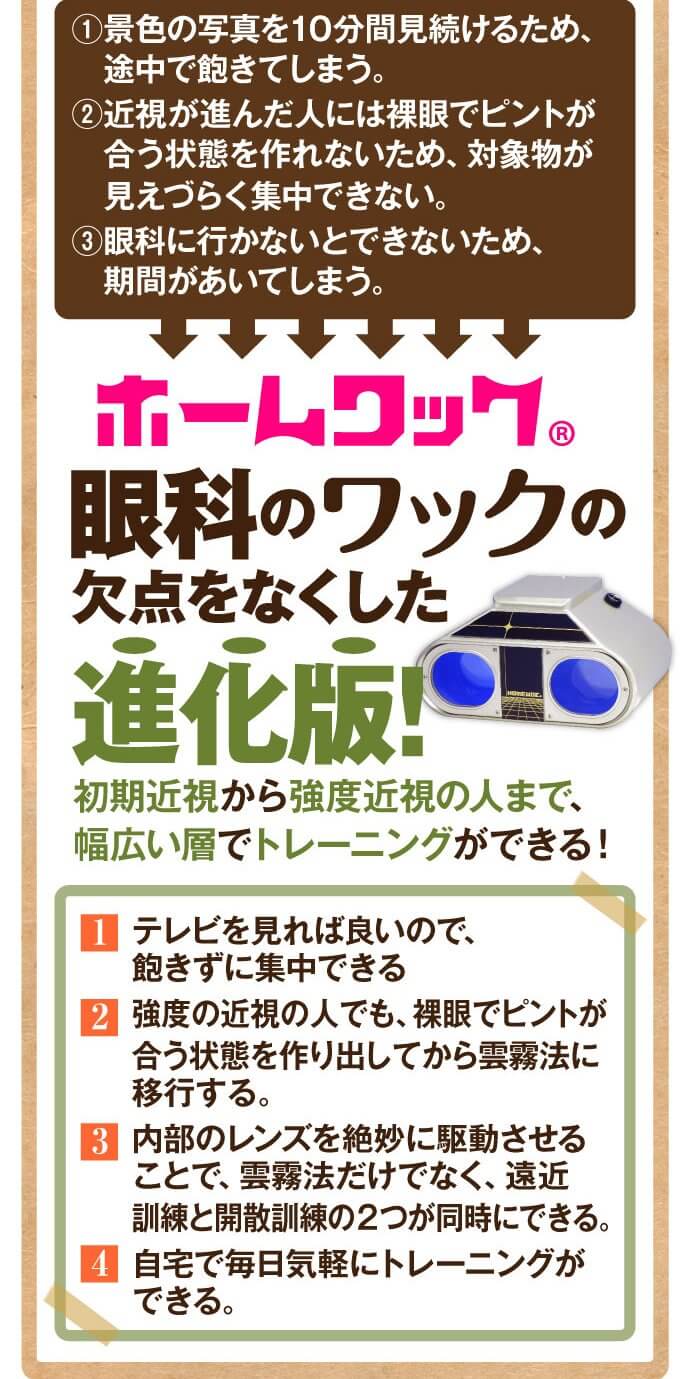 ホームワックは眼科のワックが持つ欠点を無くした進化版